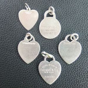 5 Tiffany and Co Sterling heart and Return to charms AUTHENTIC Vintage